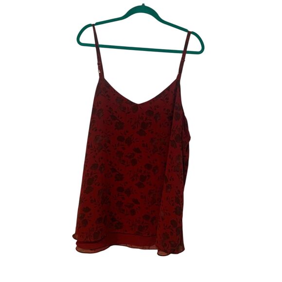 Torrid Womens Sophie Chiffon Double Layer Cami Red and Black Top 4X Party Event - Picture 5 of 7